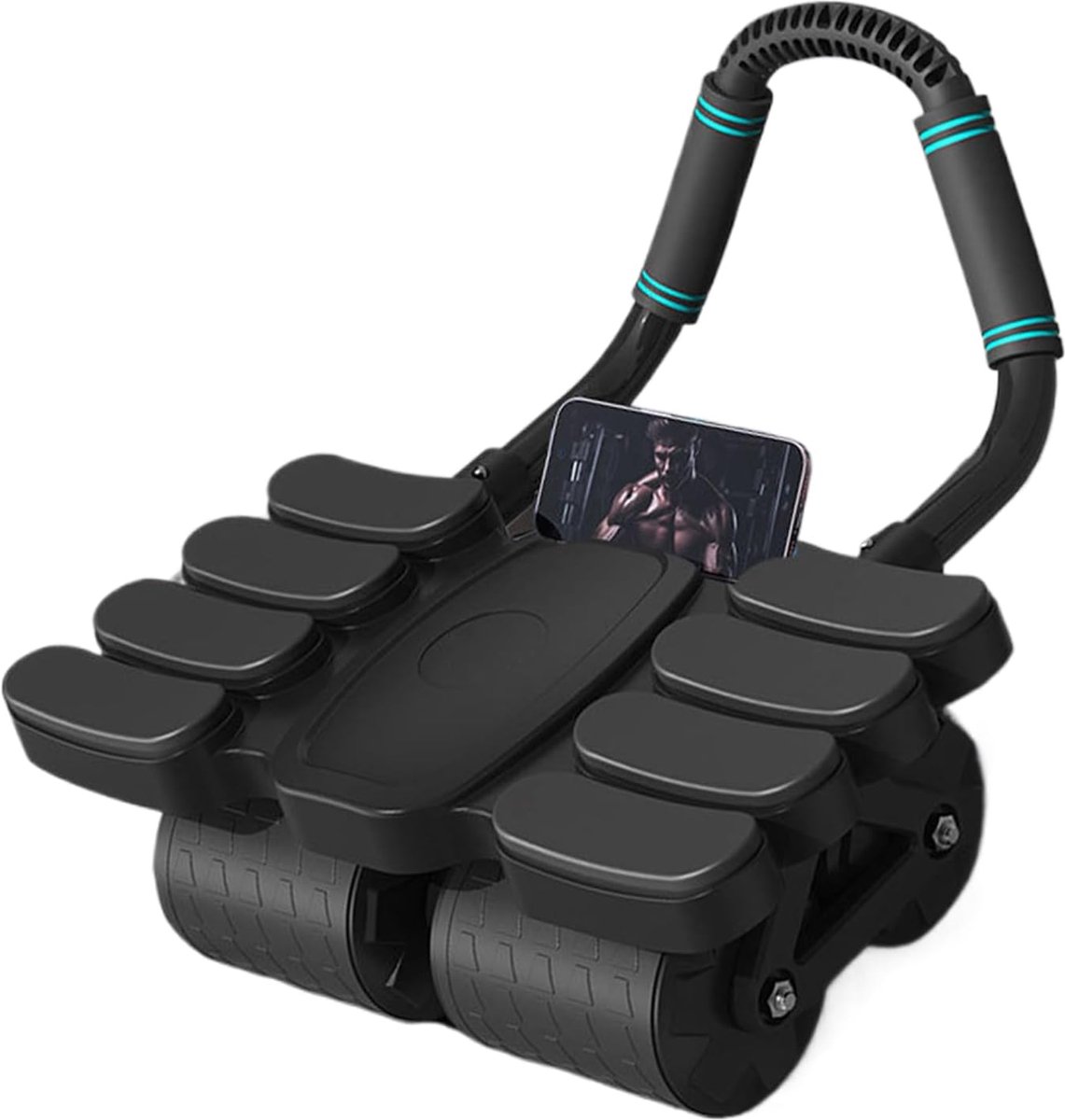 Buikspierwiel - Core Trainer - Thuis Fitness - Met Elleboogsteun - 42x36x24cm - Zwart