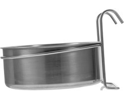 Voerbak voor vogels met roestvrijstalen haak – Voerbak voor huisdieren (10 cm x 4,5 cm) – 1-pack