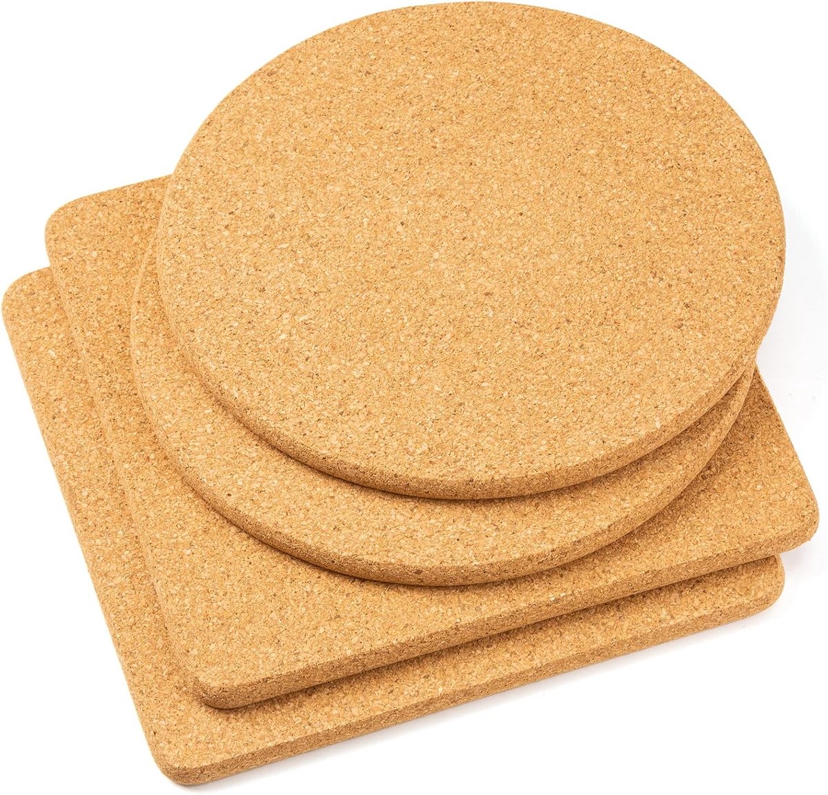 Hittebestendige kurkmatjes (set van 4) — 90 x 90 x 3 mm
