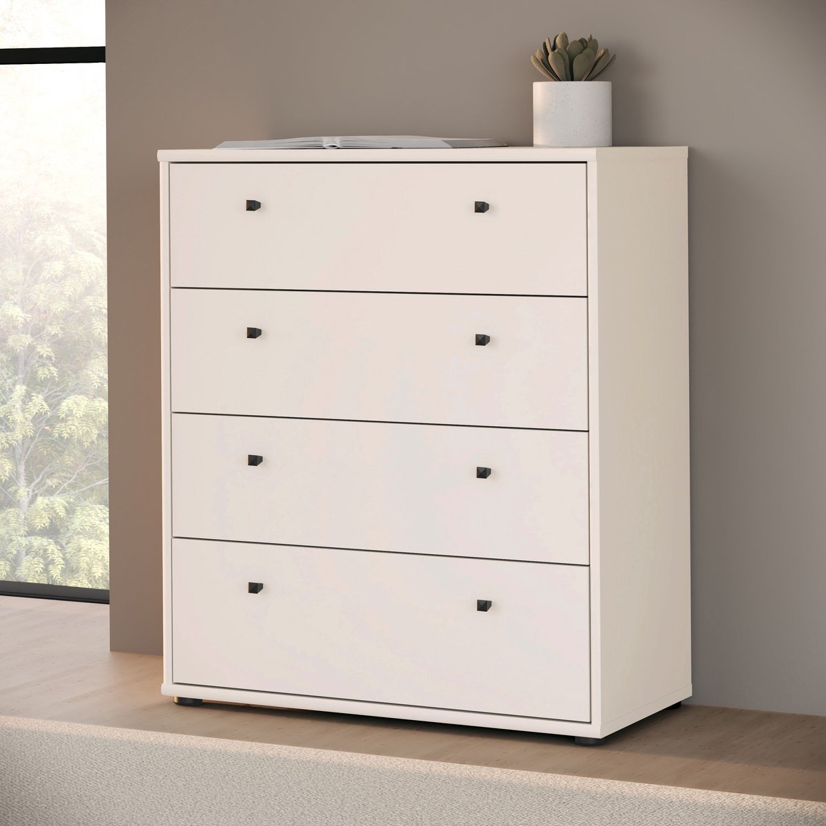 TEMPRA Ladekast - Zandkleur - 4 lades - W 73,7 × D 34,8 × H 85,5 cm
