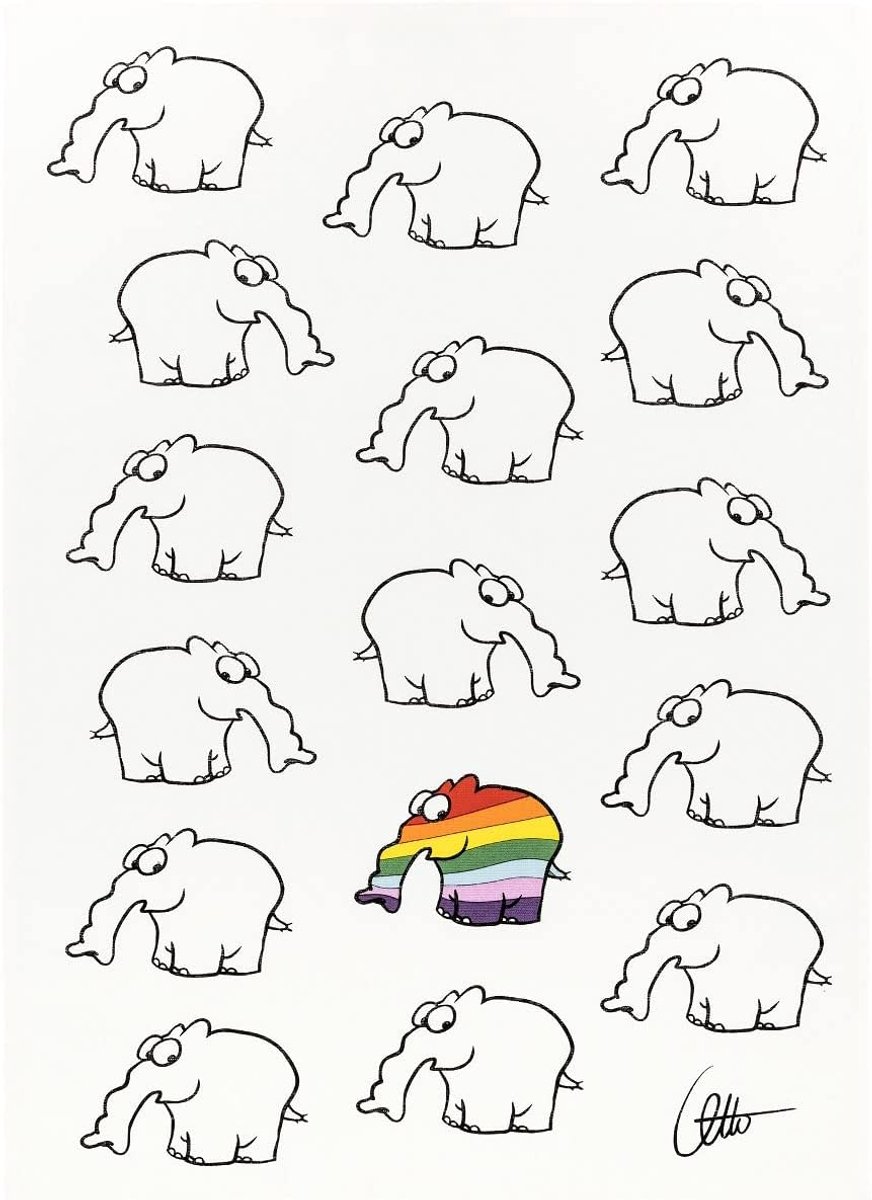 Theedoek - Keukendoek - Snel Drogen - Pluisarm - 50 x 70 cm - Regenboog