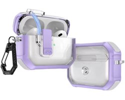 Coverzs TPU Rugged case met lock geschikt voor AirPods 4 - TPU Hoesje - Hoesje met slot - Optimale bescherming & Veiligheid