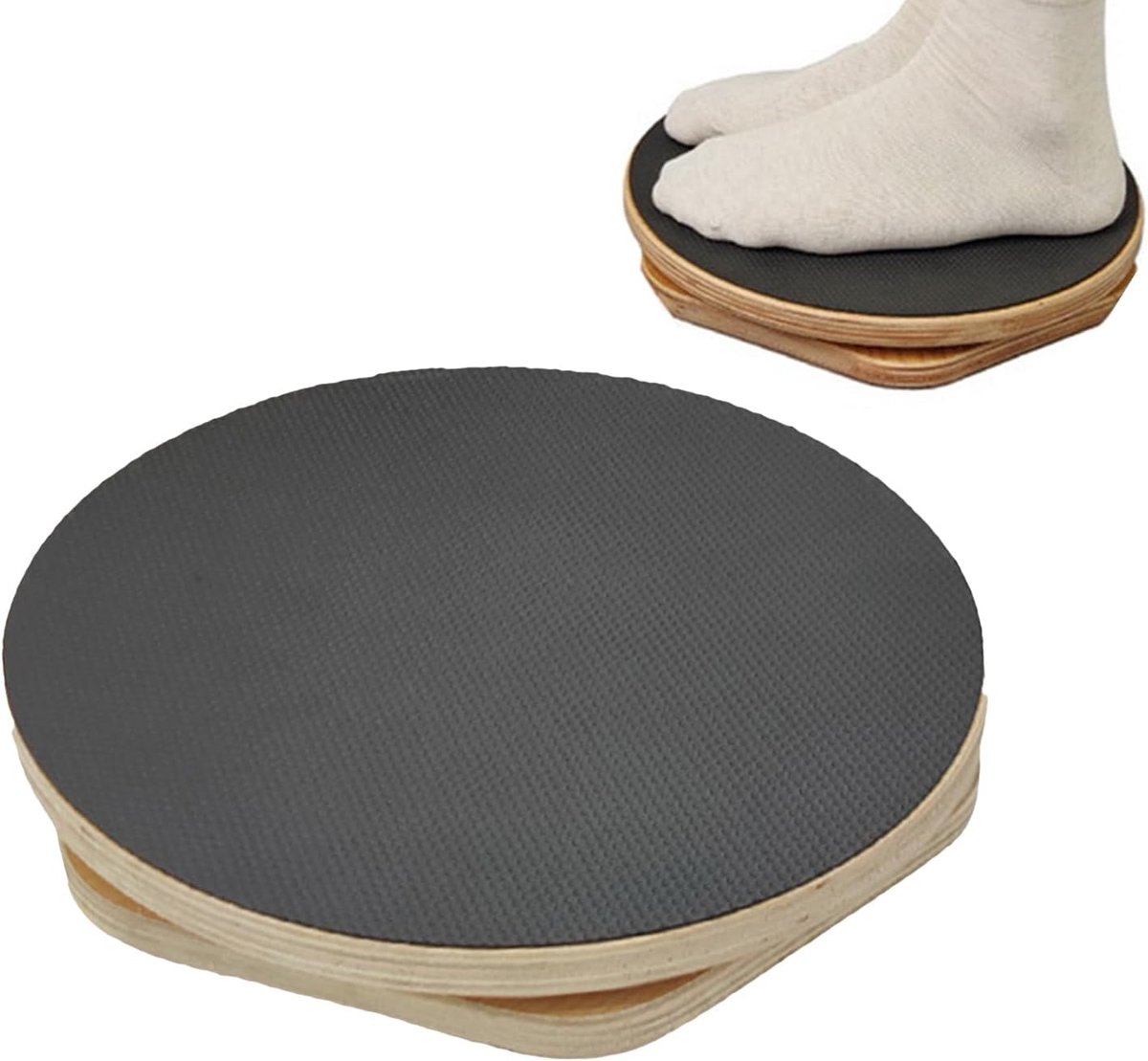 Oefenplank - Twistbord Balansbord - Taille Versterken - Houten Kern Stabiel - 30x4 cm - Beige