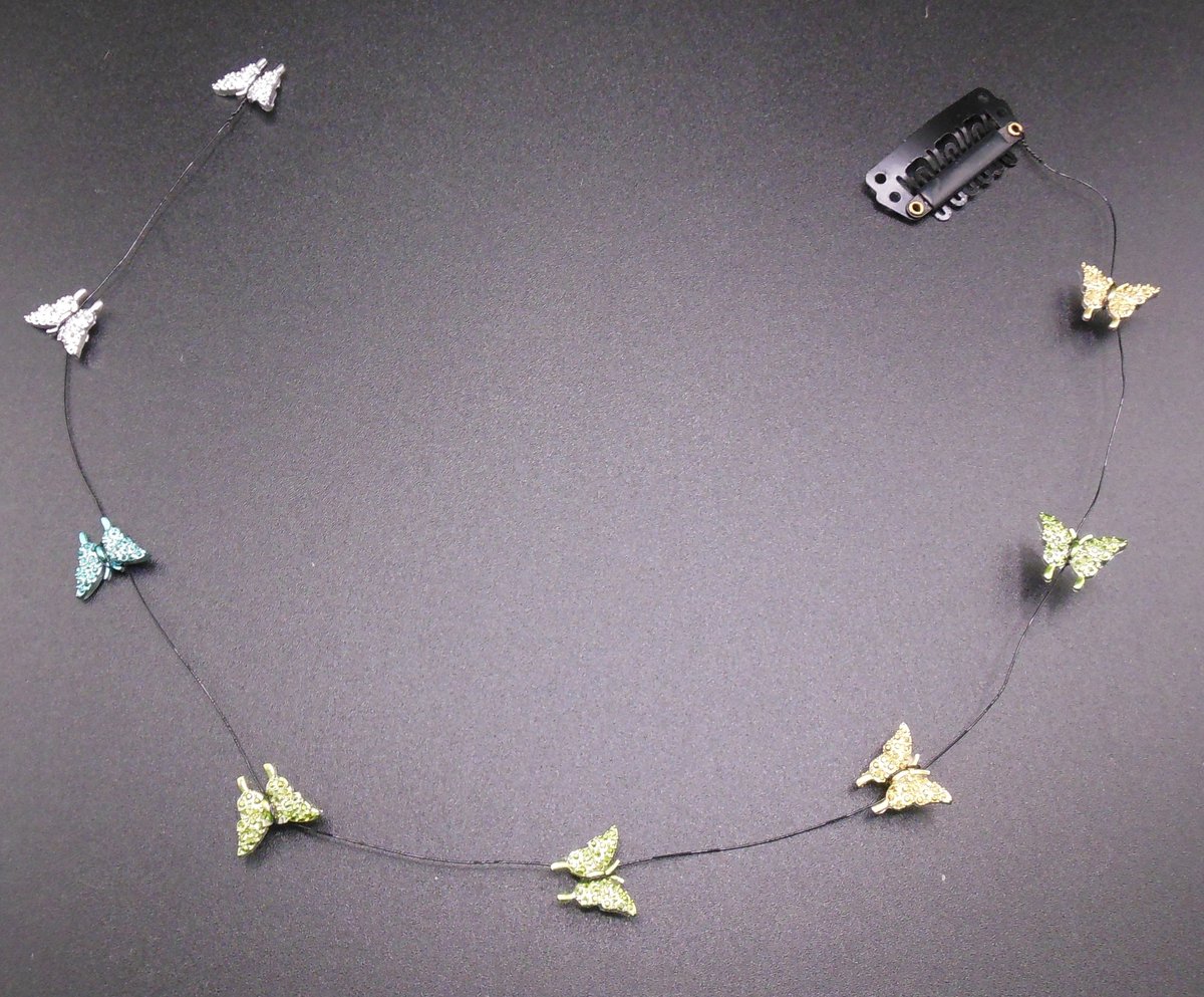 Festival/Ibiza haarclip met hanger vlinders gekleurd