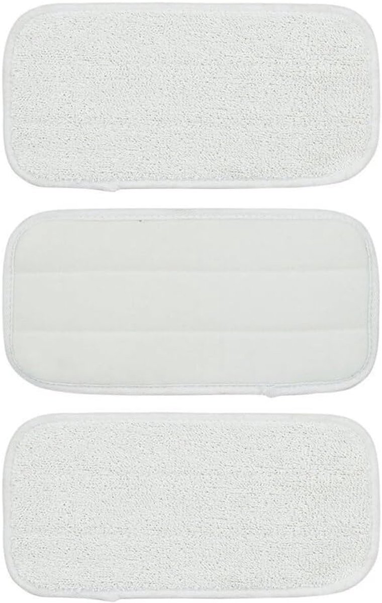 Mopdoeken Set - Wasbare Pads - Vloeren Reinigen - Effectieve Vezels - 30x15 cm - Wit