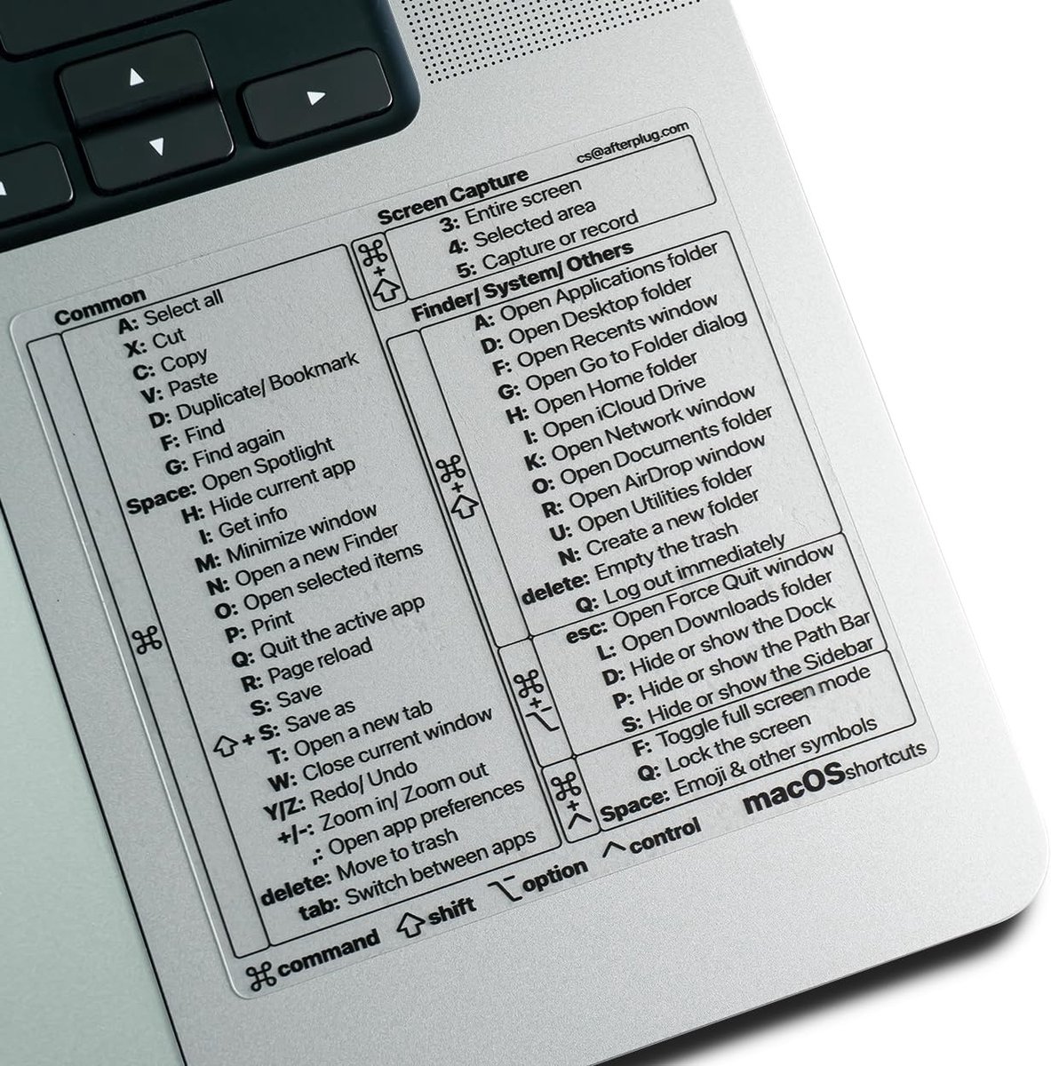 Mac Os-toetsenbordsneltoetsensticker - Residue-free Vinyl - Krassen Water En Scheurbestendig Peel-and-stick Installatie - 2-pack - Voor 13–16 Inch MacBook Pro En Air