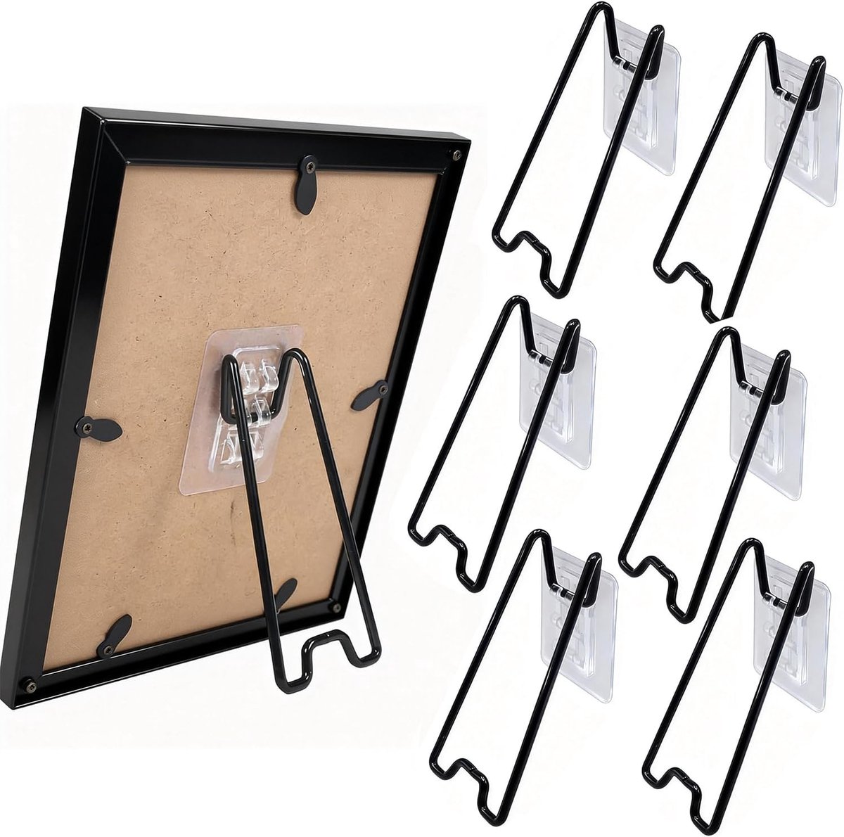 Fotolijst Standaard - 6 stuks - 23 cm - Fotolijstbeugel - Zelfklevende fotostandaard - Fot