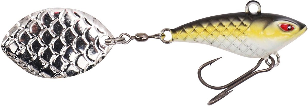 Spinner Baits - Jig Lokaas - Snoek Baars Vissen - Spinner Wobbler Combinatie - 7 cm 12 g - Olijf