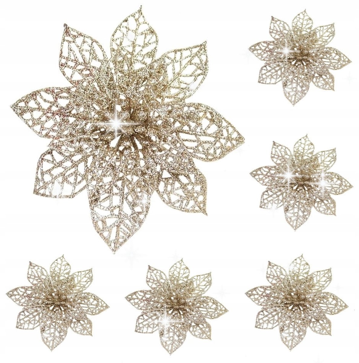 HomeDesign Betlehemster - Kunstbloem - Kerstboomversiering - 6 stuks