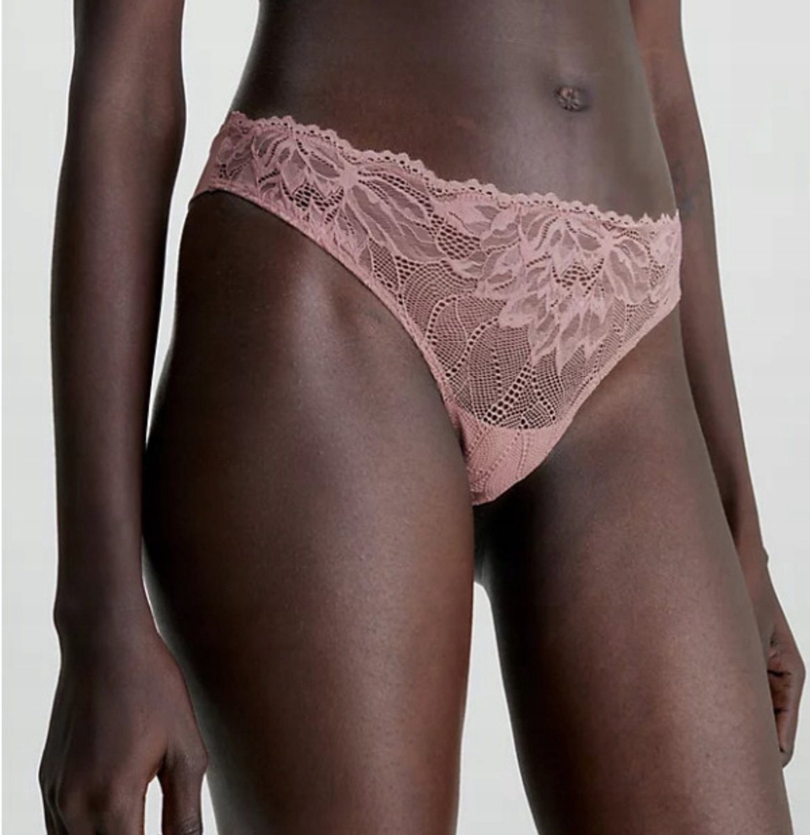 Calvin Klein - Dames String - Kanten - Roze - Maat M