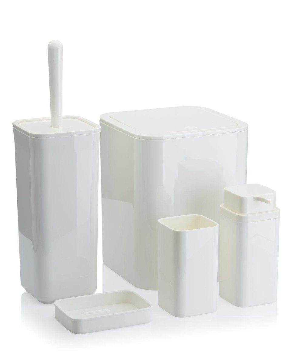 HowHomely Sierra - Badkameraccessoireset - 5-delig - Wit