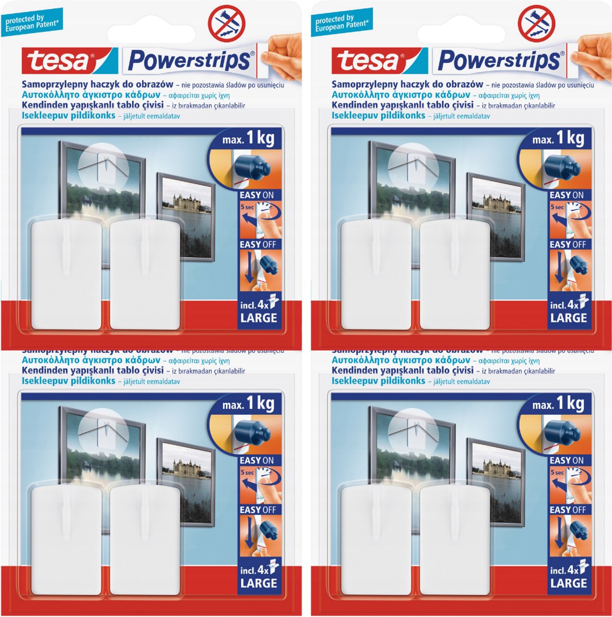 Tesa - Zelfklevende Haken voor Fotolijsten - 1kg - 8st.