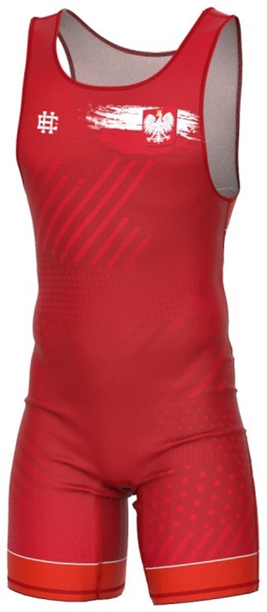 Extreme Hobby Polska Prime - Kinder worstelpak - Elastische lycra - Slijtvast - Rood maat 116