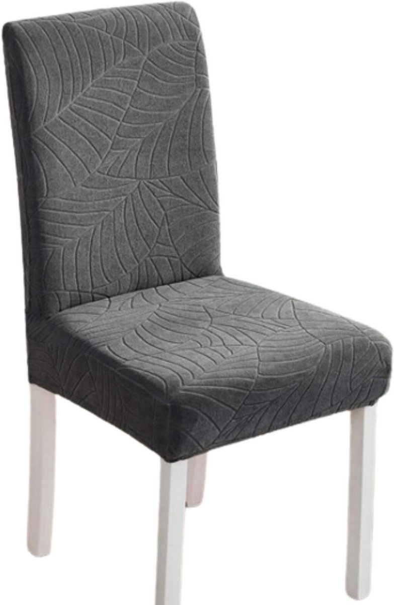 Ubieramy-meble Jacquard - Stoelhoes - Fluweel / Velours - Stretch - Donkergrijs - Jacquard Patroon