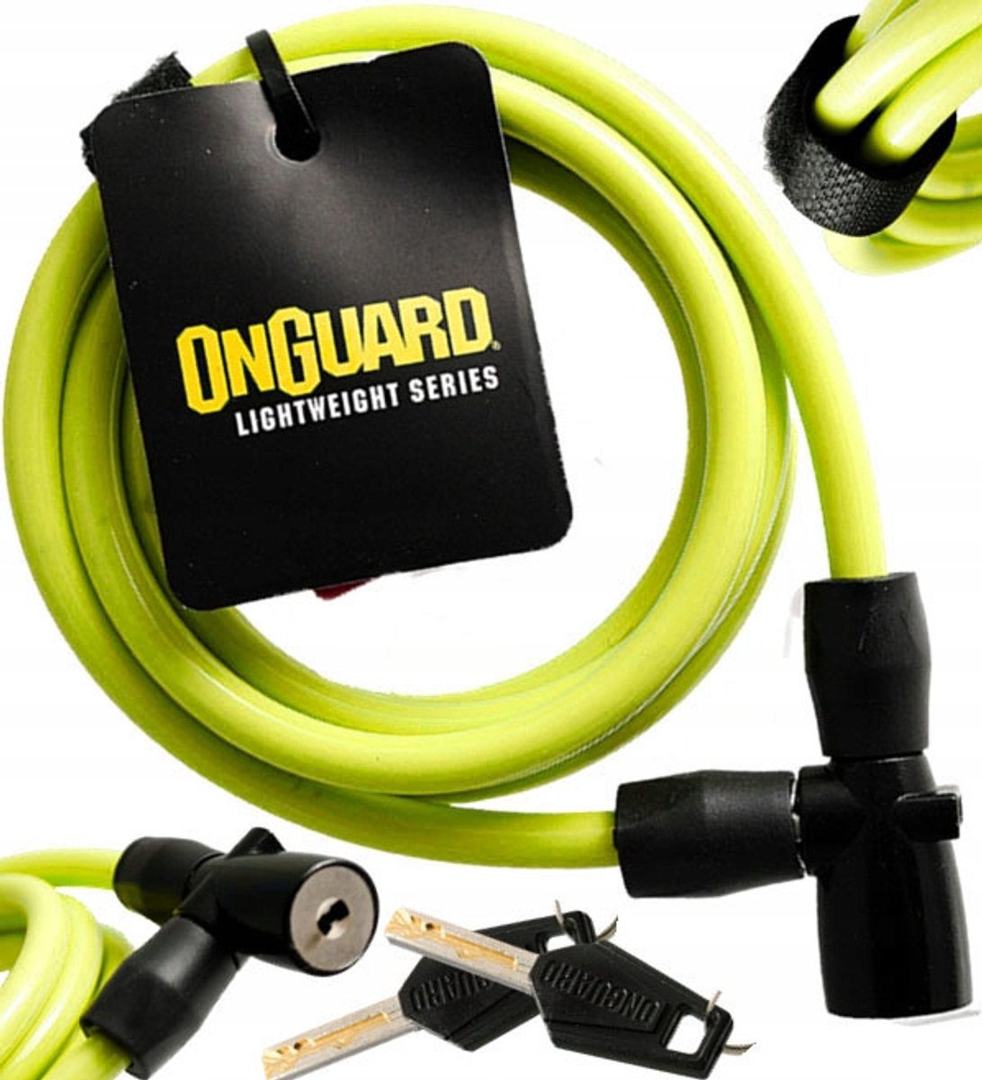 OnGuard OG Serie - Fietsslot - Stalen Gevlochten Kabel - 150cm - Gele Vinyl Bescherming