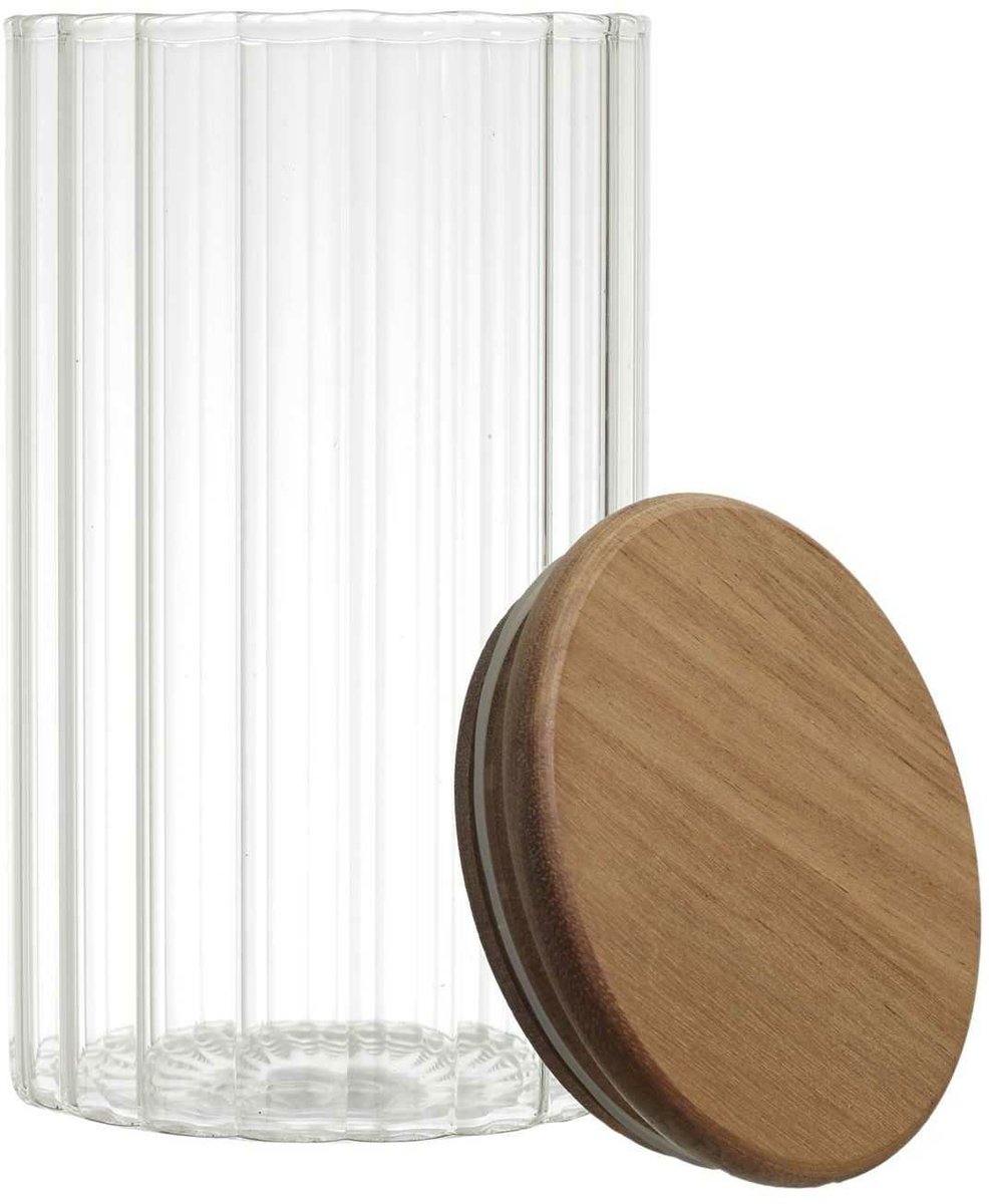 HowHomely Arno - Glazen Pot - Acacia Deksel - 700ml - Elegant en Functioneel