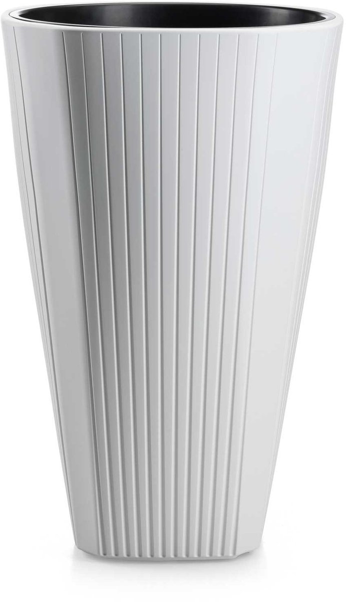 HowHomely Mora Serie - Hoge Witte Bloempot - 39x61 cm - Modern Ontwerp