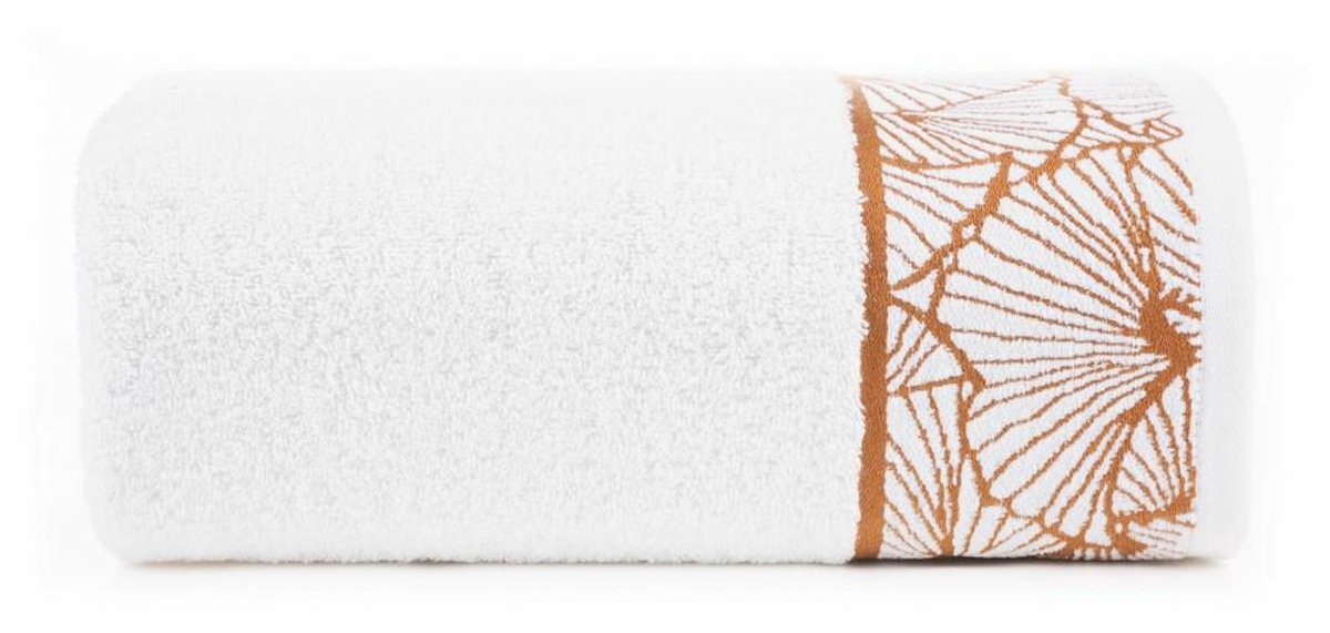 Eurofirany Luna 3 - Handdoek - Wit Met Gingko Bladeren - 70x140 cm - 500g/m2
