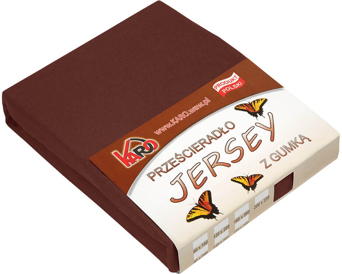 KARO - Jersey Hoeslaken - 90x200 cm - Chocolade - 150 g/m2 - 100% Katoen