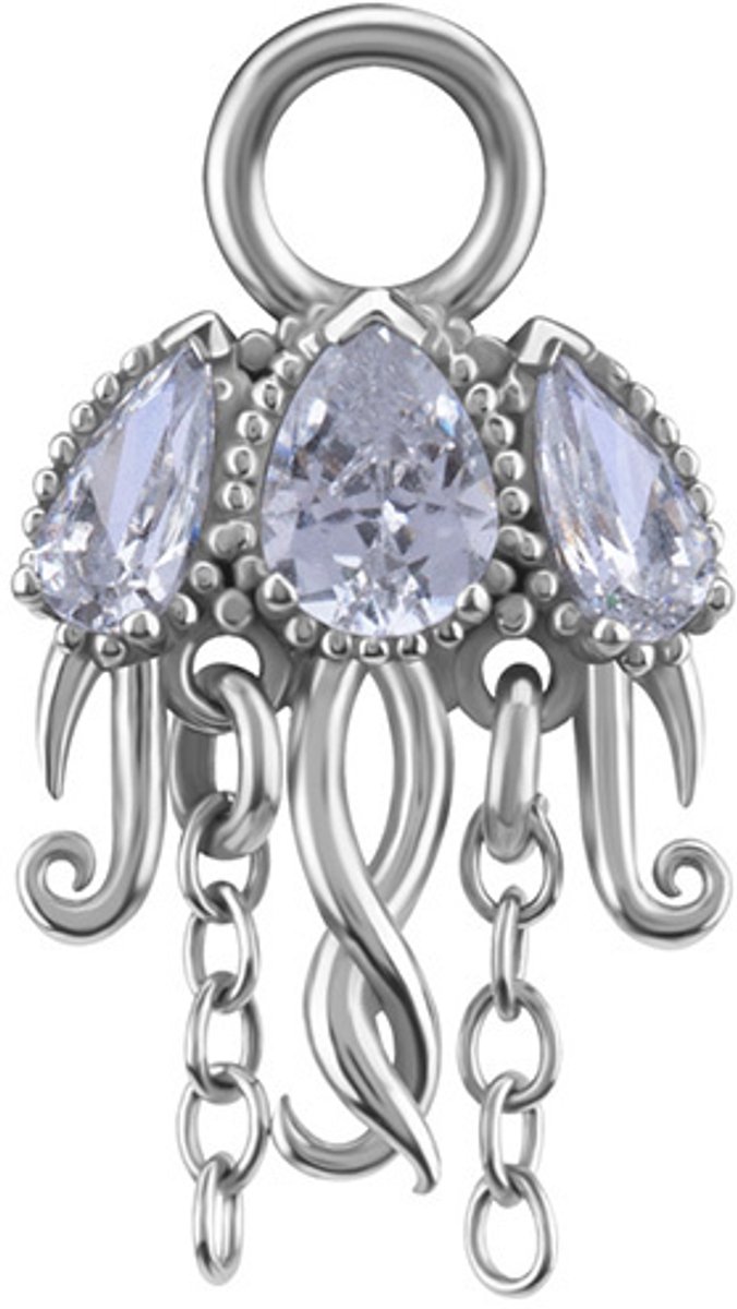 Crazy Needles Charms - CoCr NF - Ażurowy met Witte Zirconia - Zilver