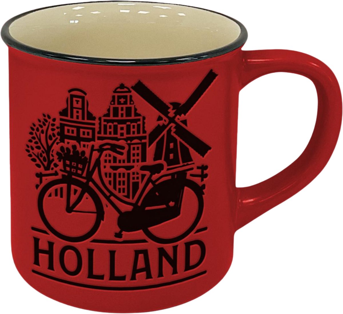 Mok - campmug - Holland fiets - rood - Typisch Holland - souvenir - Holland cadeau