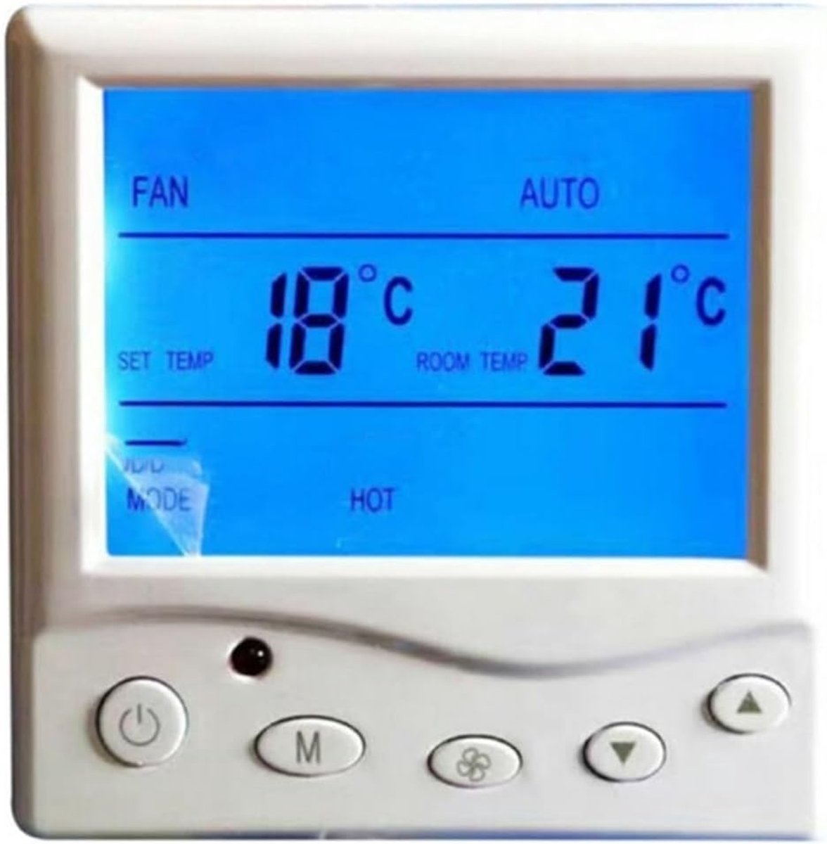 Digitale Thermostaat - Vloerverwarming Regelaar - Energie Besparen - Programmeerbaar Display - 8.6 x 8.6 x 3.5 cm - Wit