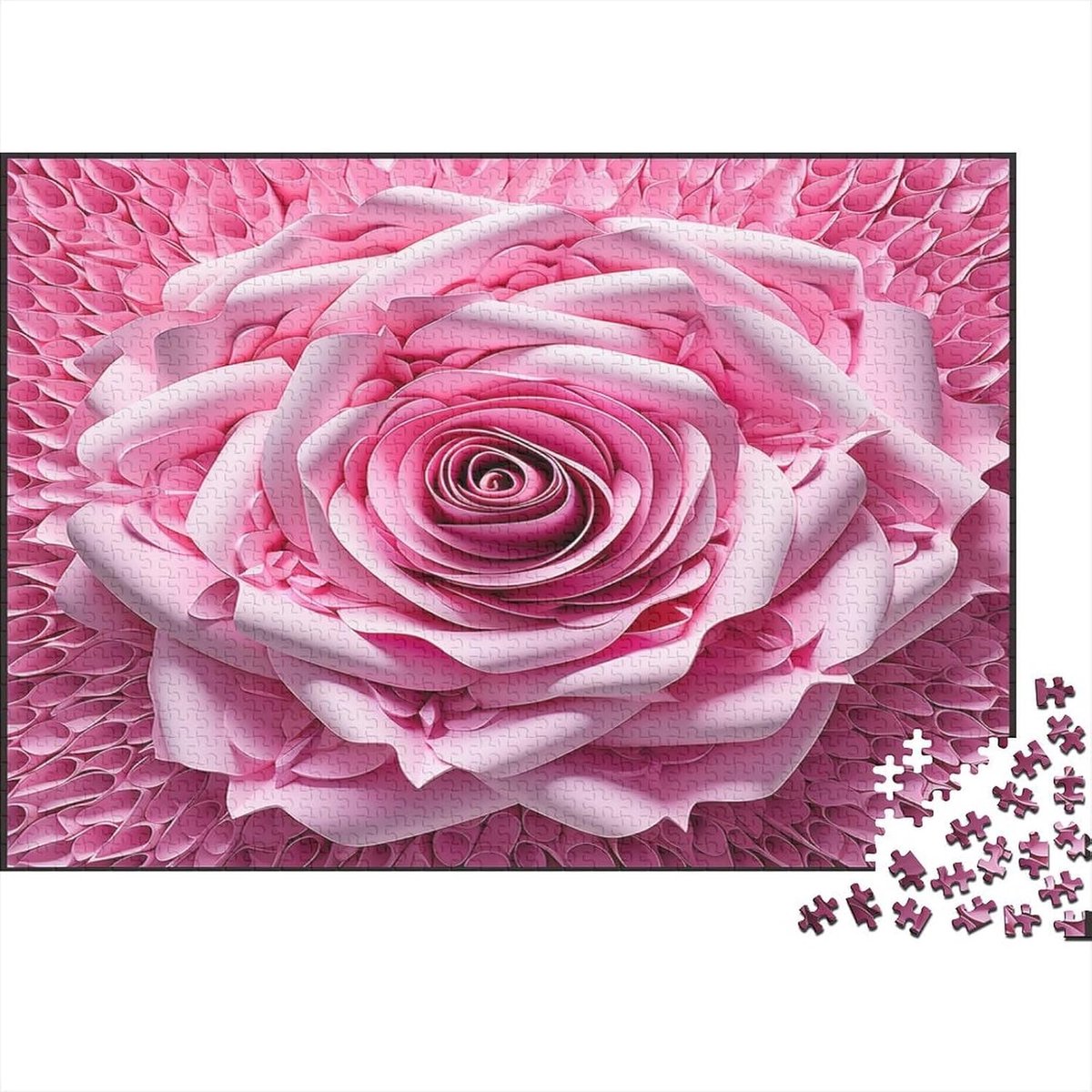 Puzzel Roze Rozen - Legpuzzel Stukjes - Ontspannende Activiteit - Hoge Resolutie Print - 75x50 cm