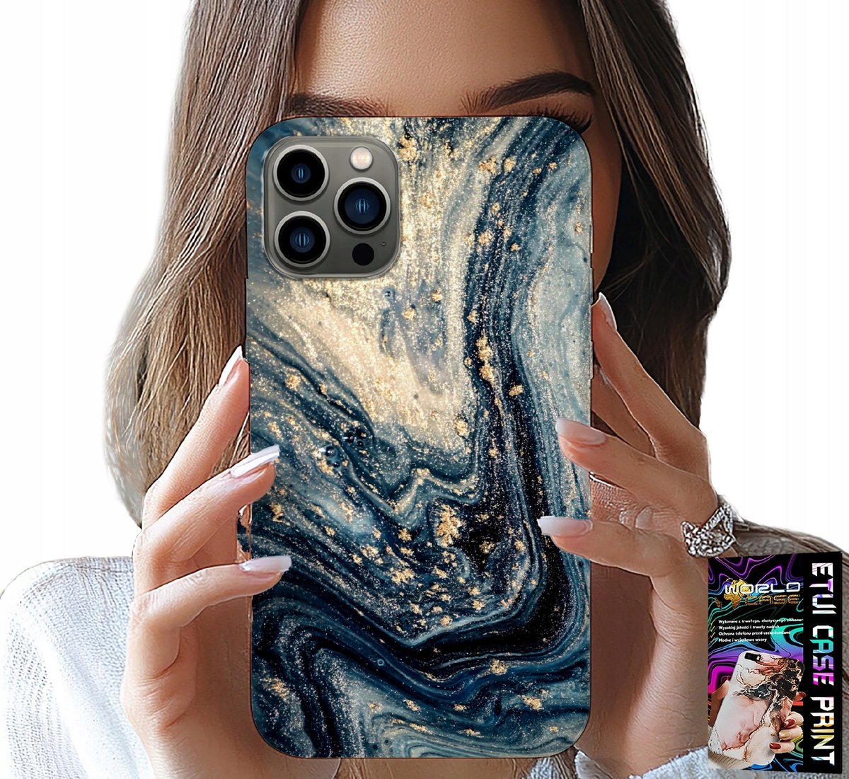 HOESJE VOOR IPHONE 12 PRO - ELEGANT STEENPATROON
