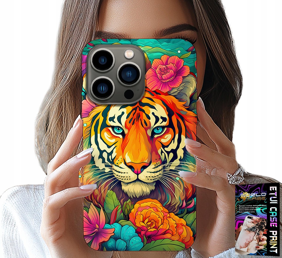 HOESJE VOOR IPHONE 15 PRO MAX - DIERENPATROON TIJGERHOESJE
