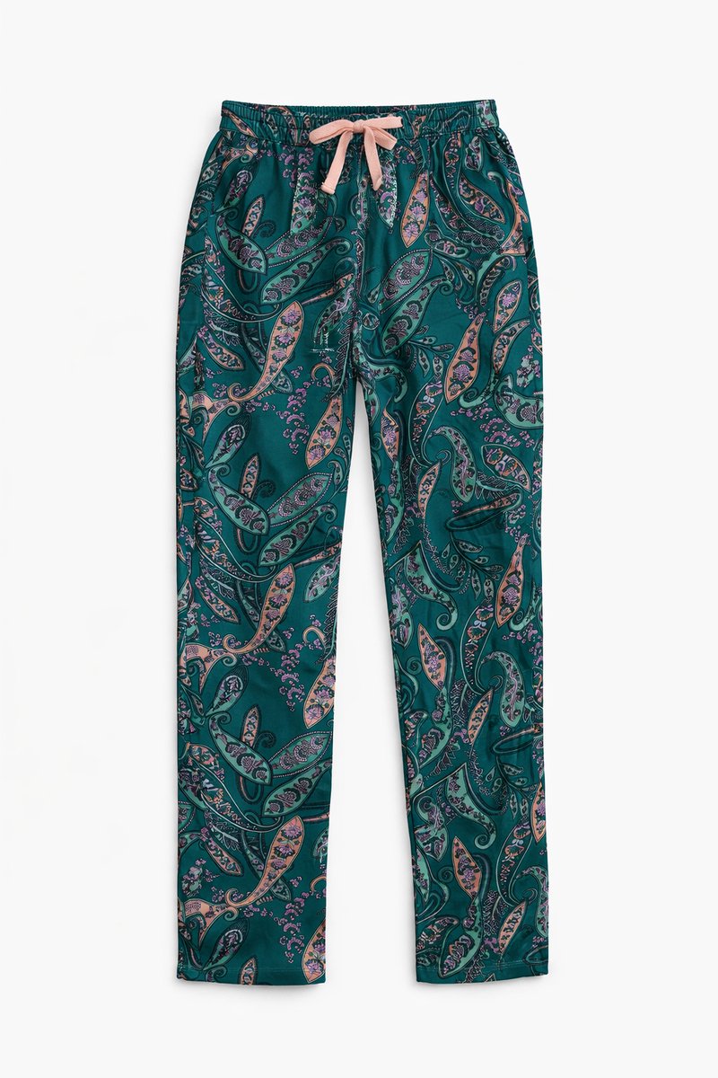 Cyell - Iconic Paisley - Sea Green - Pyjama Broek - Maat 42