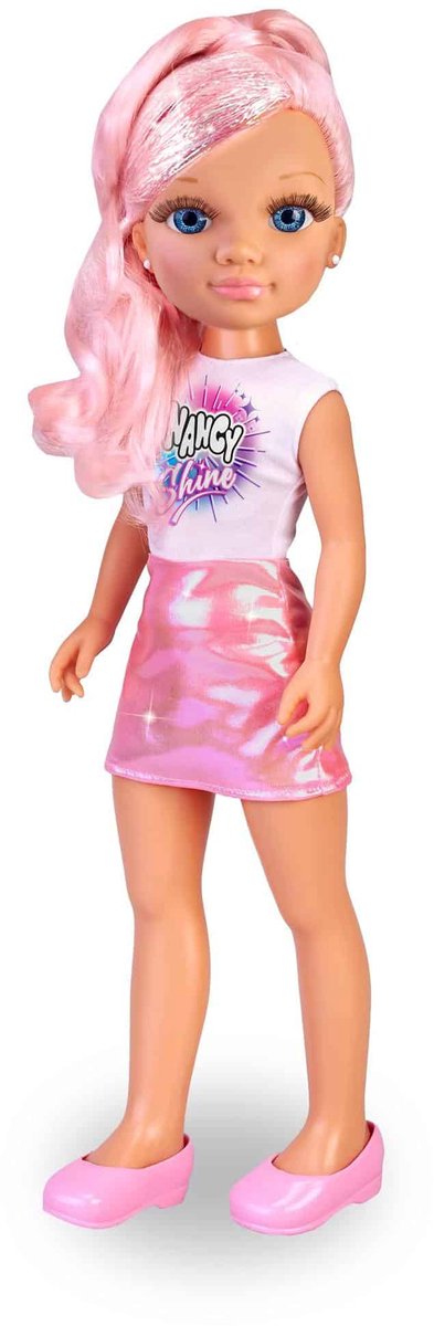 Pinypon modepop Nancy Shine 45cm roze pop met glanzend haar. — afbeelding 4