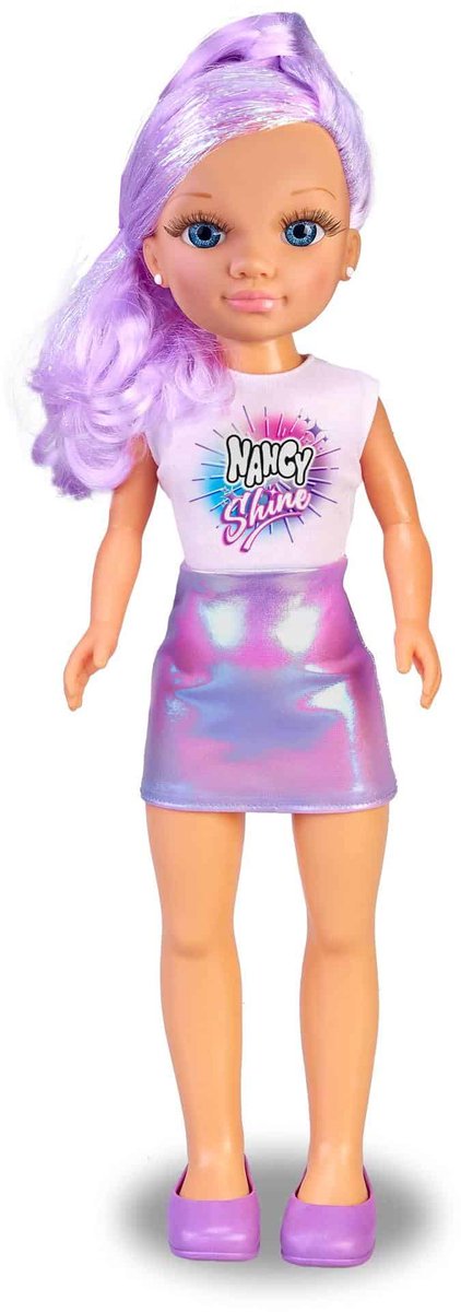 Pinypon modepop Nancy Shine 45cm roze pop met glanzend haar. — afbeelding 3