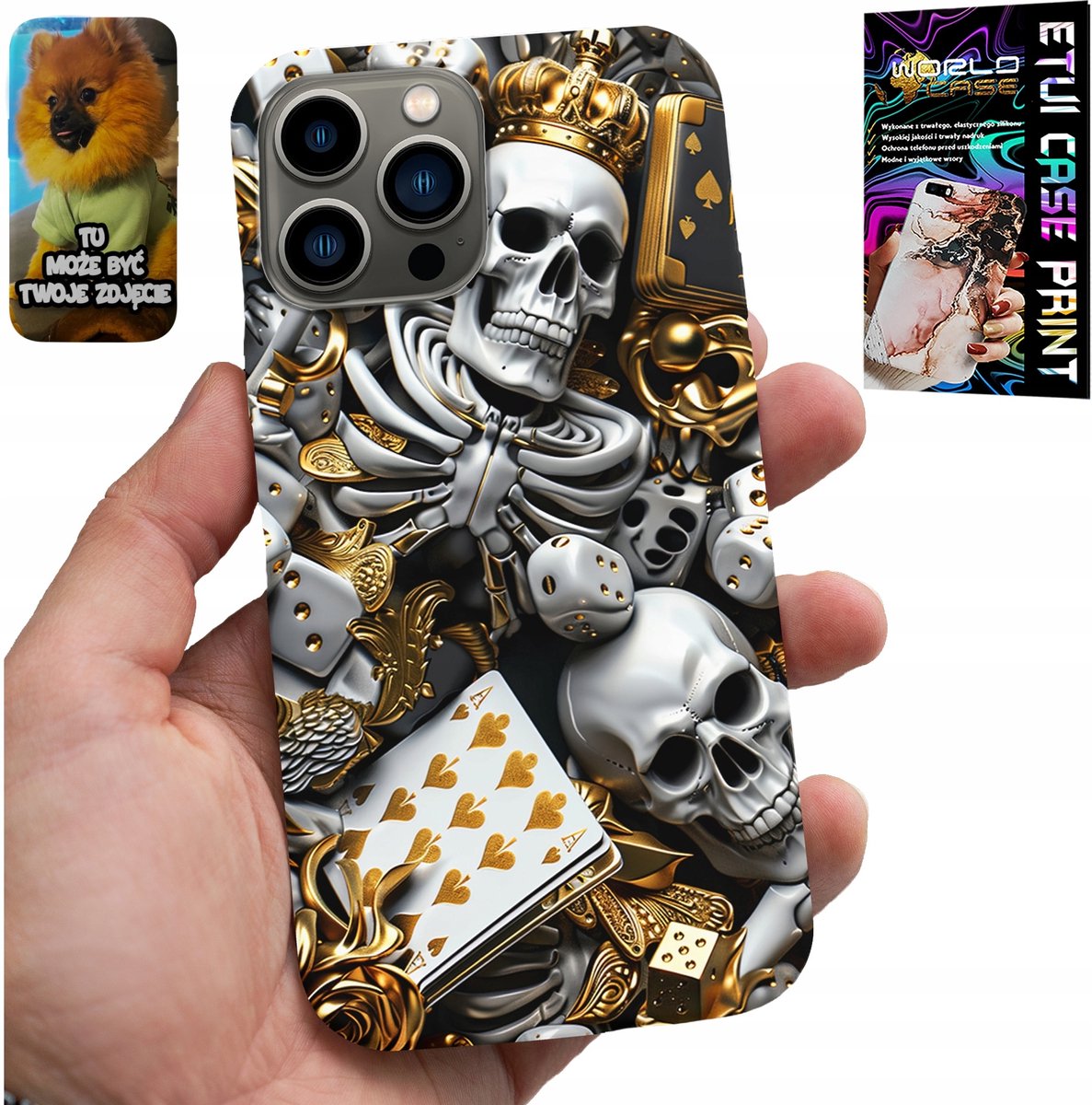iPhone 13 Pro hoesje - King Poker dobbelstenen aas designs voor mannen