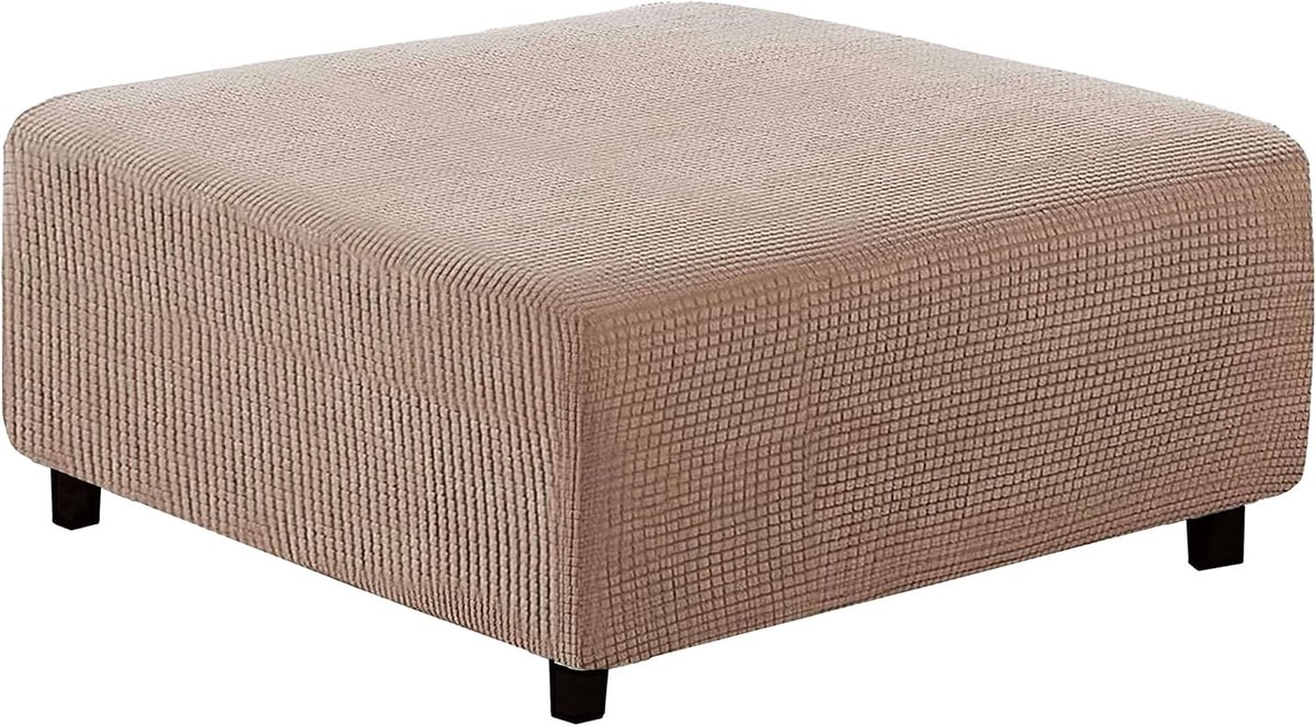 Voetenbank Hoes - Ottomaanse Cover - Meubels Beschermen - Hoge Stretch Jacquard - Universeel Passend - Salie Khaki