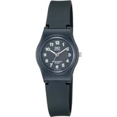 Q&Q VP47J004Y - Horloge - Sport - Analoog - Dames - Vrouwen - Kinderen - Plastic band - Rond - Kunststof - Cijfers - Zwart - 10 ATM