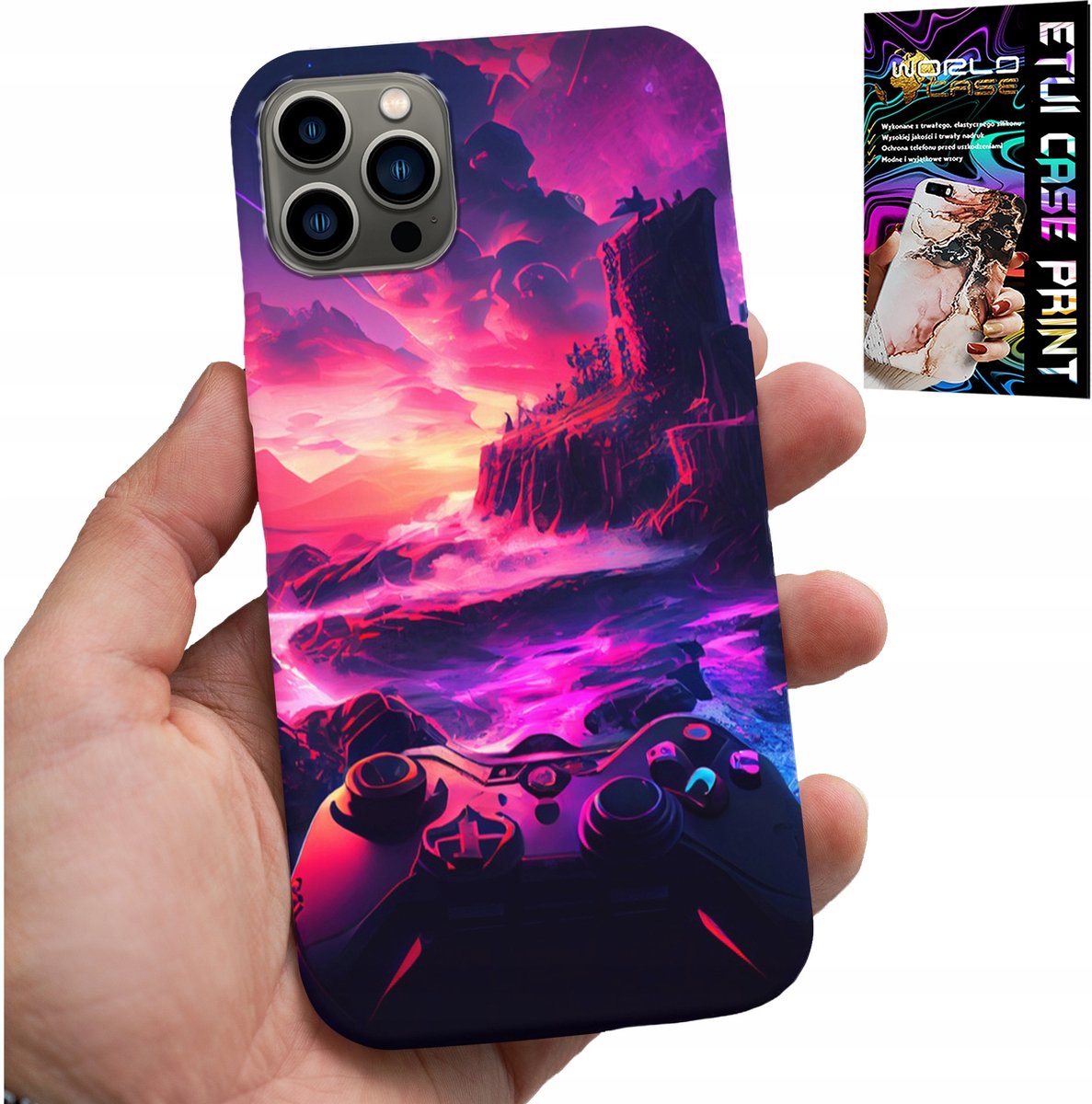 HOESJE VOOR IPHONE 13 PRO MAX - HOESJE VOOR GAMERS, MET GAME-PATRONEN, CADEAU