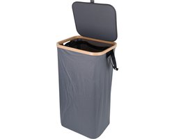 Wasmand met Deksel – Opvouwbare Wasmand – Wasbox 100L – Wassorteerder met Binnenzak – Zwart – Voor Badkamer, Slaapkamer en Wasruimte