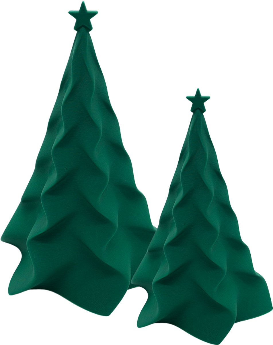 Organische kerstboom set – Decoratief object – Maretak Groen - 3d geprinte object – Winter woondecoratie – 15CM & 20CM
