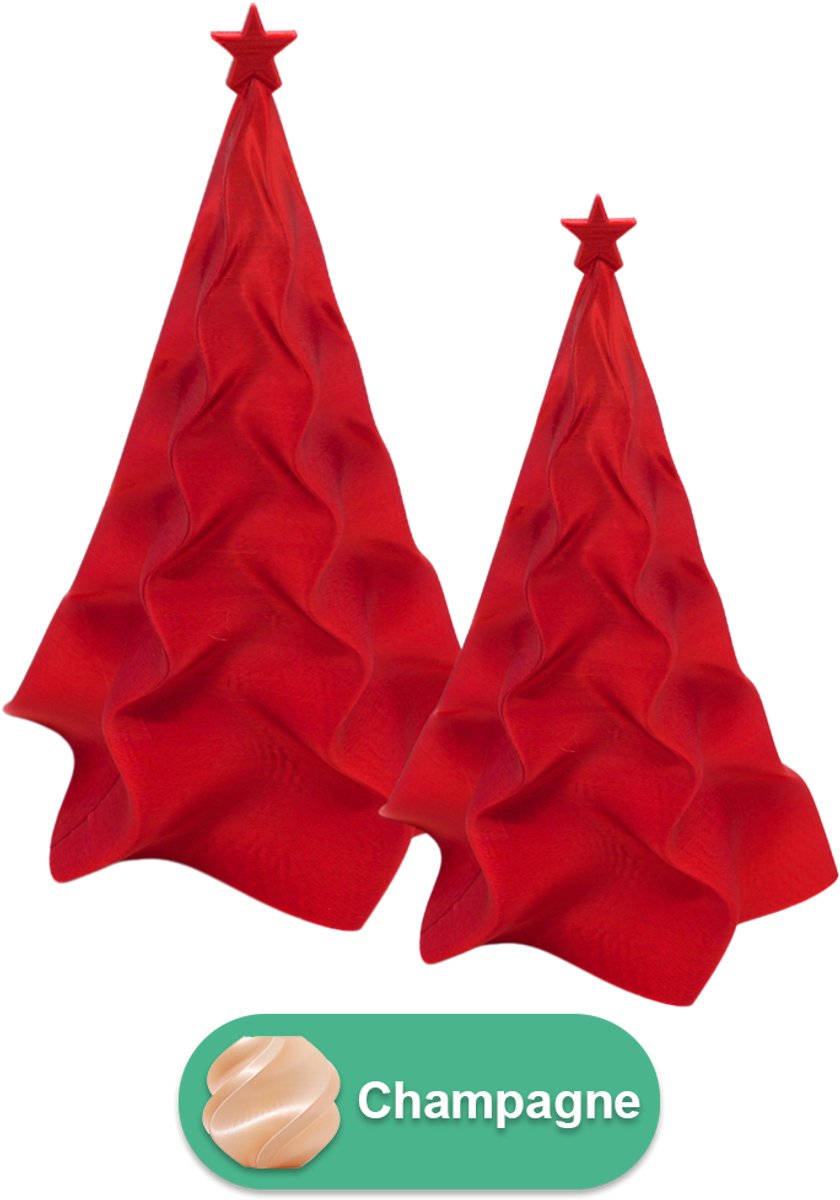 Organische kerstboom set – Decoratief object – Champagne - 3d geprinte object – Winter woondecoratie – 15CM & 20CM