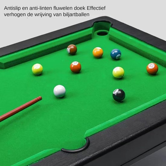 Mini Pooltafel - Bureaubiljartspel - Indoor Familie Spel - Draagbaar Compact Ontwerp - 32x30x3 cm van mini — afbeelding 3