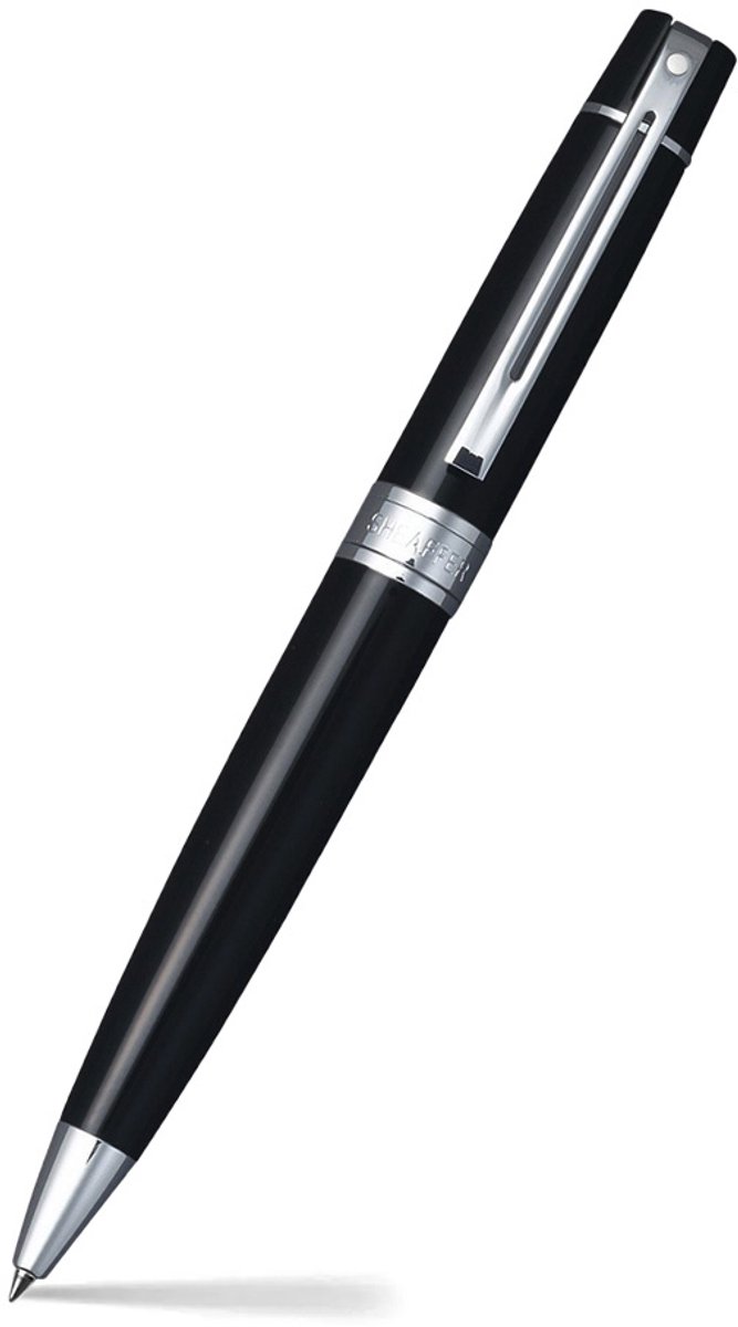 Sheaffer balpen 300 e9312 - glossy black chrome plated