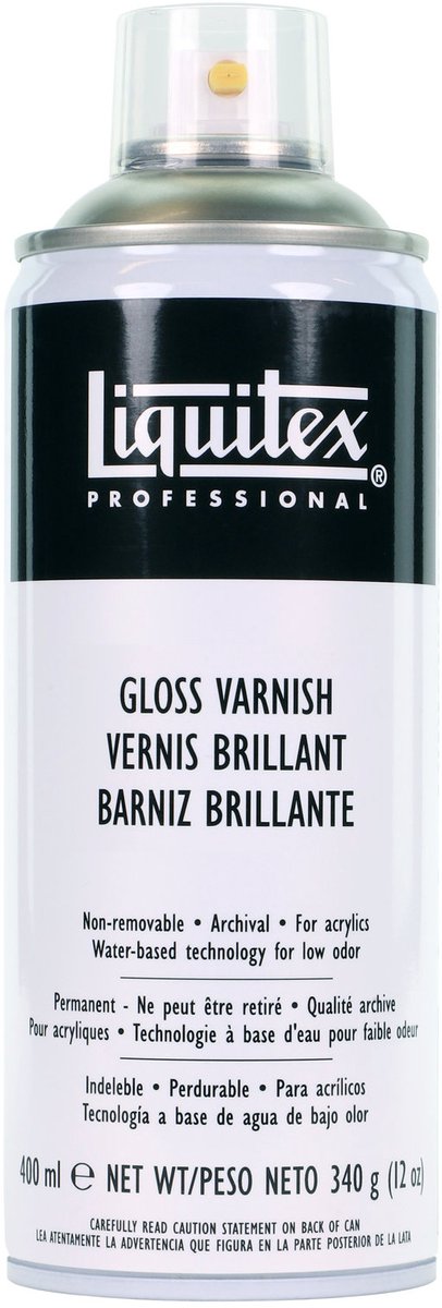 Liquitex 6625 Vernis Spray Glans 400 ml – Beschermende Firnis voor Acrylverf – Hoogglans Afwerking