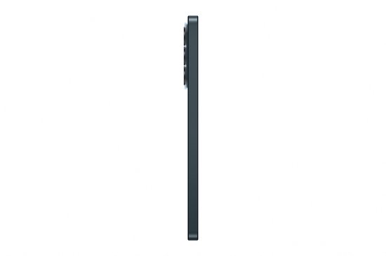 Profielaanzicht van een donkergrijze Samsung Galaxy A37 5G smartphone met camera-unit.