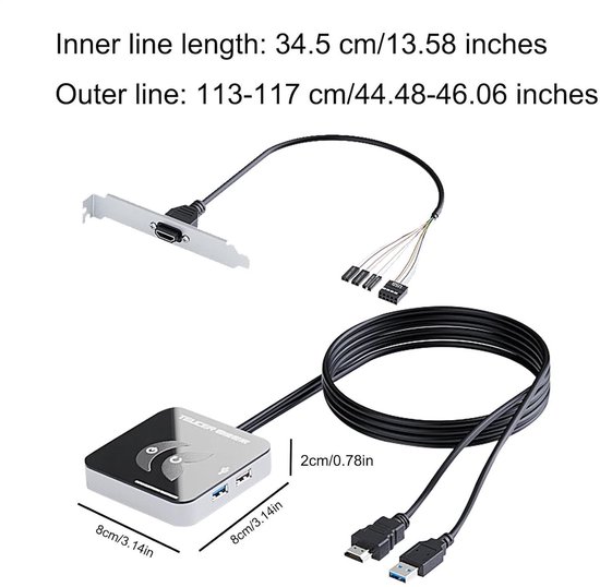 Desktop Aan/Uit Knop - Externe PC Start - Snel Computer Starten - USB 3.0 Interface - 8 cm Diameter - Zwart van Merkloos — afbeelding 5