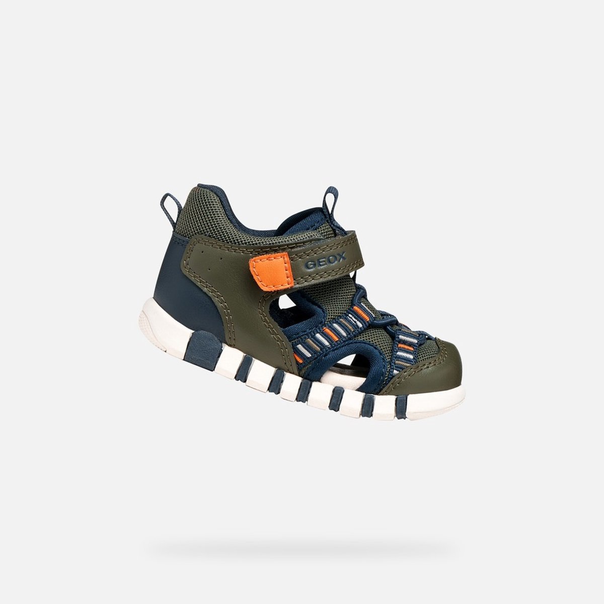GEOX SANDAL IUPIDOO DREUMES Sandalen - DONKERGROEN/ORANJE - Maat 18