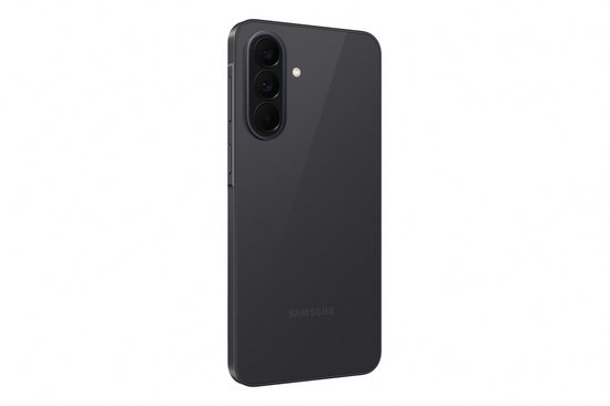 Achterkant van de zwarte Samsung Galaxy A37 5G, drie camera's naast elkaar.