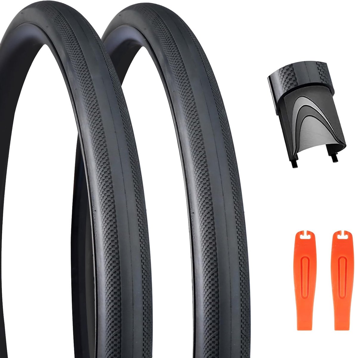 Racefietsbanden Set - Wiel Rubber - Weggebruik - Duurzaam Rubber - 700 x 28C - Zwart