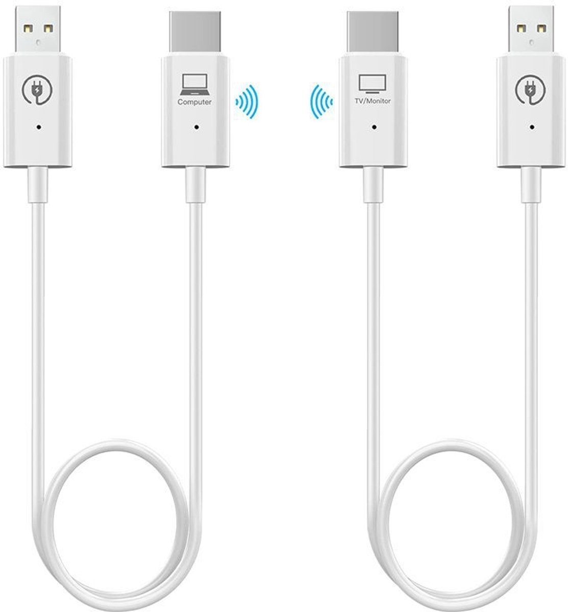Draadloze HDMI Zender en Ontvanger Set - 1080P/60fps - 50 meter bereik - voor Laptop, PC en Projector - wit