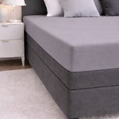 24-Bedding - Duopak 2 stuks !! - Jersey Hoeslaken - 100% katoen - 1 persoons - 80x220 cm - zilver Grijs - 30 cm