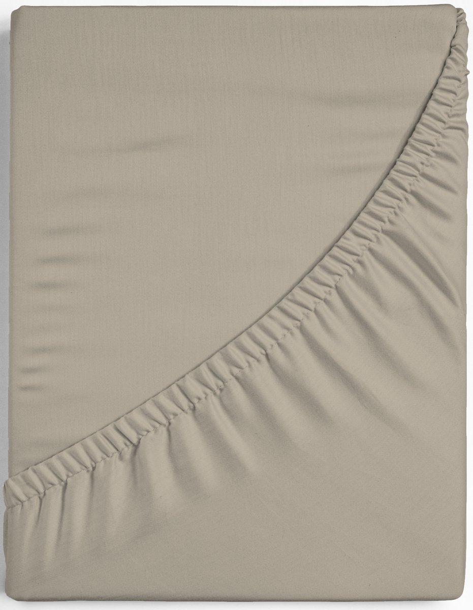 Trio - Hoeslaken - Egyptisch Perkal Katoen - 200 TC - 140x200 cm + 28 cm - Taupe